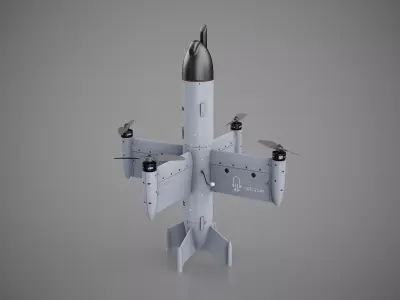 Ukrainian interceptor drone Octopus Low-poly 3D model