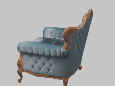 Victorian Vintage Sofa Chair Low-poly 3D model