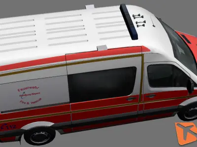 Mercedes-Benz Sprinter rescue Low-poly 3D model