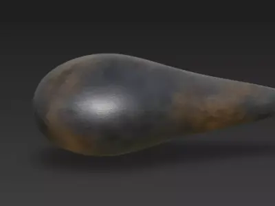 Sci-Fi Aerodynamic Drop Capsule - Industrial Rusty Metal Pod  3D model