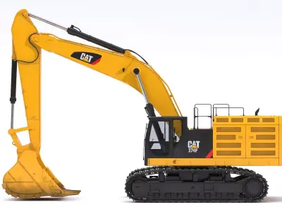 CAT Large Excavator 374F L Hydraulic Dirty 3D model