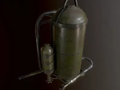 WW2 German Flamethrower WW2 Low-poly 3D model