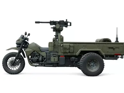 Military Tactical Trike Bike 3D model