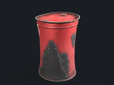 Stylized barrel Low-poly 3D model order