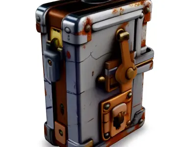 Steampunk Metal Box Game Asset Low-poly 3D model