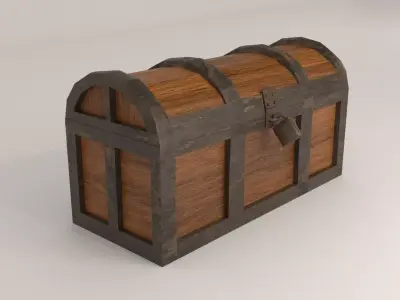 Vintage chest Low-poly 3D model purchase