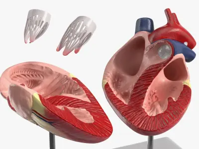  Dog Heart Interior Structure Display on Stand 