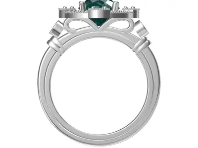 Solitaire Engagement Art Deco Ring 3D print model 40