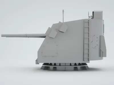 5 inch - 127mm Twin Naval Gun Mk12 Mk32 Mk38 3D model