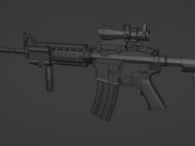 low-poly M4A1 SOPMOD Block I Free low-poly 3D model