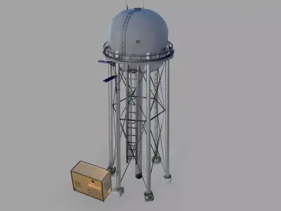 Water Tower  Low-poly 3D model purchase