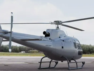 Helicopter Airbus Eurocopter AS350 Ecureuil II or Squirrel II 3D model