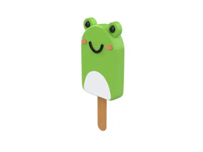 Cartoon Frog Ice Cream Cute Low-poly 3D model