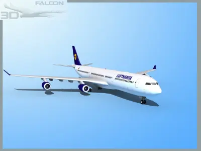 Falcon3D A340-600 Lufthansa 3D model