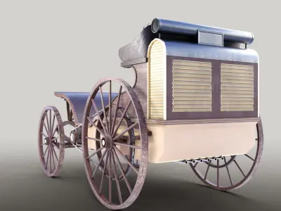 Cederholmaren Steam Car Low-poly 3D model