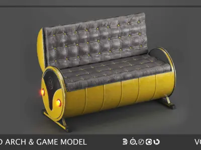 5 Barrel Seats  3D model