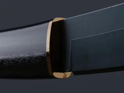 Tanto - knife Low-poly 3D model