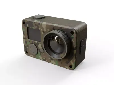 Military Action Camera Low-poly 3D model