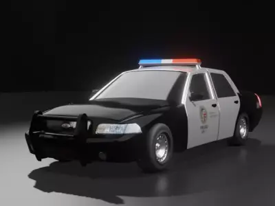 police car  Free low-poly 3D model