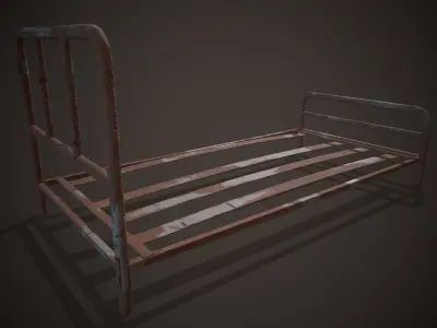 Rusty Bed Low-poly 3D model