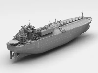 LNG Gas Carrier lowpoly  Low-poly 3D model