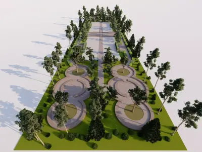 public park-Private Park Landscape 3D model