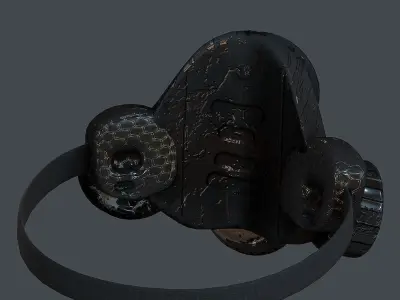 Gas mask helmet 3d model scifi Low-poly  Low-poly 3D model 52
