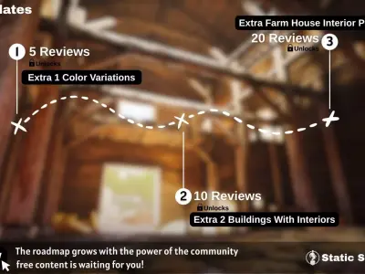 Farm Megapack  House - Barn - Barn Props - Color Variations  Low-poly 3D model