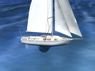 30 Foot Sailboat V16 3D model