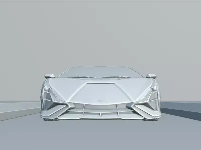 Supercar scene 3D model