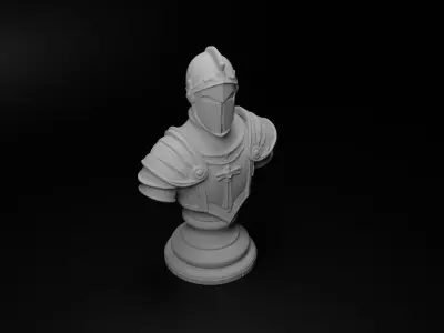King Arthurs Knight Bust Chess 3D print model get