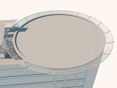 Helipad 3D model helicopter 3D model