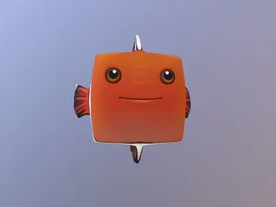 Cubey Fish Pet - Ocellaris clownfish Free low-poly 3D model