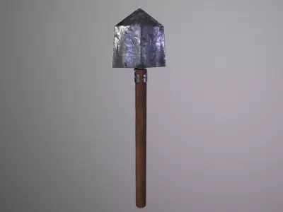 Shovel Lowpoly gold sword Low-poly 3D model
