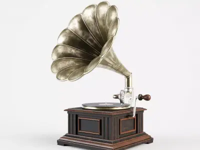 Vintage gramophone 3D model