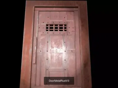 Industrial Metal Rust Doors Pack - Low Poly Game Ready