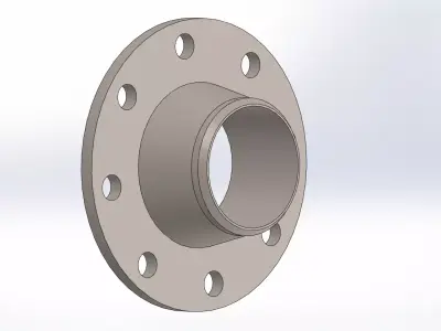 ANSI B16 5 Weld Neck Flange Class 150 05 to 24 NPS 3D model