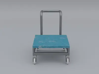 Small Metal Trolley Free low-poly 3D model