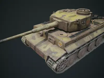 Tiger 1 PBR GameReady Low-poly 3D model