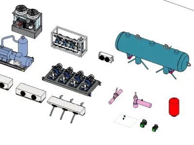 Equipements for refrigeration plant 3D model