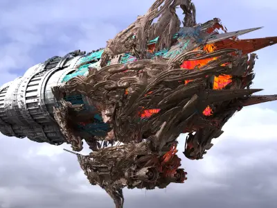 Solar powered Christmas air zeppelin  3D model