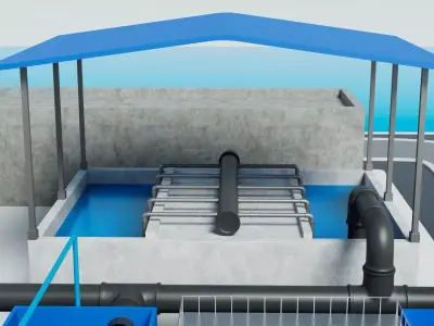 Fenton Catalytic Reactor Water Treatment Plant Low-poly 3D model