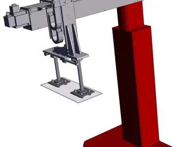 Glass grabbing lifting and handling robot 3D model