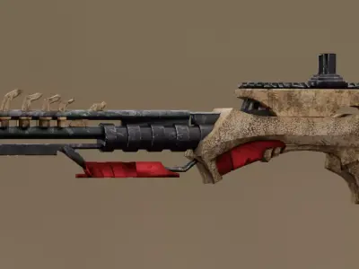 Stylized LowPoly Gameready gun Free low-poly 3D model