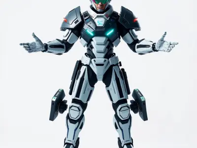 Futuristic Combat Soldier Rigged and Animated D Model Low-poly 3D model