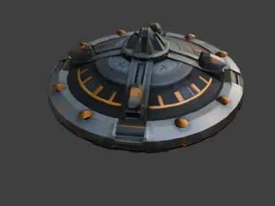 Spaceship  Sci-Fi Game-Ready 3D Model with PBR Textures Low-poly 3D model