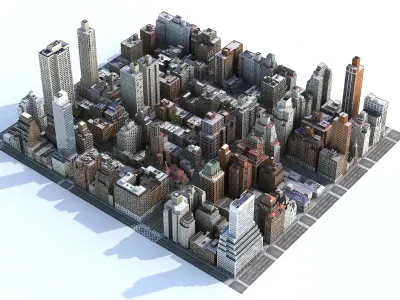 Manhattan District 05 Low Poly 3D model