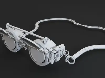 2- Steampunk Glasses- High detail 3d models Low-poly 3D model