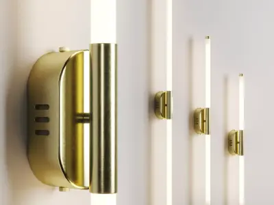 ROTATABLE BRASS ROD WALL LAMP Low-poly 3D model