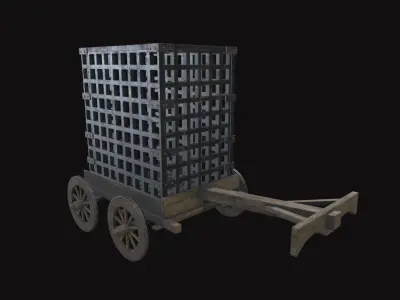 Medieval Carriage V16 Low-poly 3D model